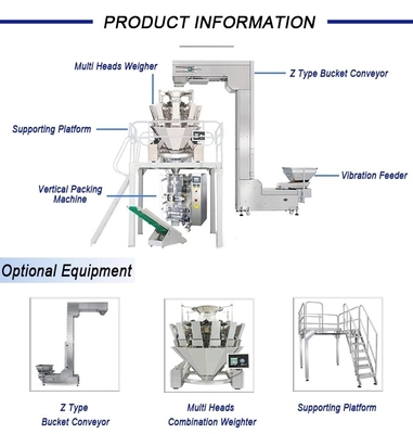 High Quality Full Automatic 10-Head VFFS Food Packing Machine Multi-Head Weighing for Bags Pouches Films with CE Approval