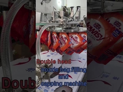 Doppelkop mondstuk zak vulmachine met een hangtas voor één persoon